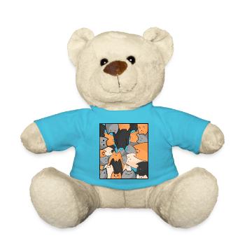 Chatons mignons, chats d’amour, chats kawaii - Nounours - bleu outremer - Devant