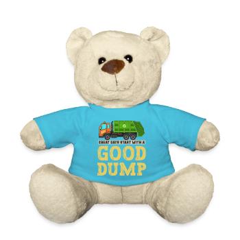 Müllwagen Liebe Müllabfuhr Kind Junge I Geschenk - Teddy - Atollblau - Vorne