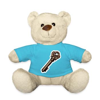 Schlüssel / Schloss / verschlossen / Sicherheit - Teddy - Atollblau - Vorne
