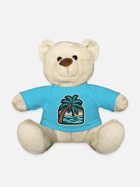 Palmenstrand Patch Sonnenuntergang - Teddy - Atollblau