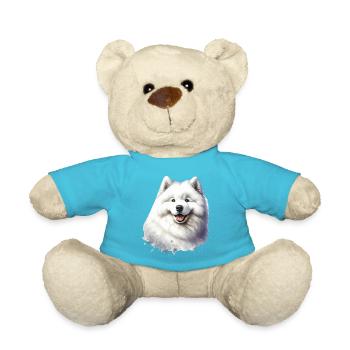 Samoyed Dog Gifts Cute Samoyed Dog Graphic - Teddy Bear - atoll blue - Front