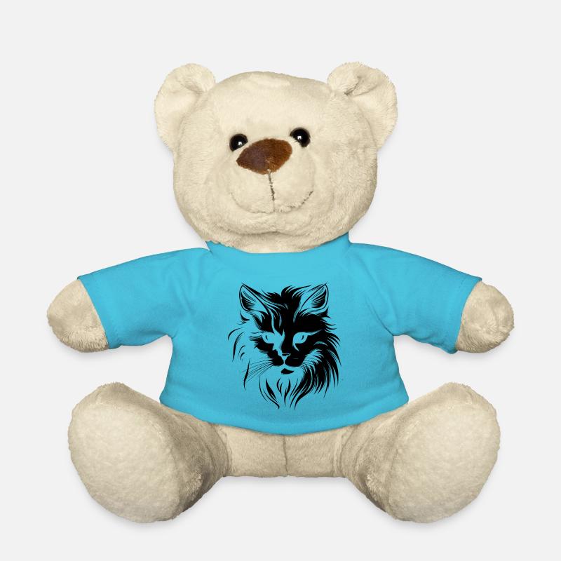 Chat, Motif De Chat, Visage De Chat - Nounours - bleu outremer