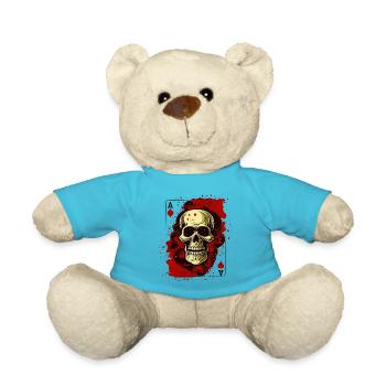 Kiss My Ace poker game card game casino sake - Teddy Bear - atoll blue - Front