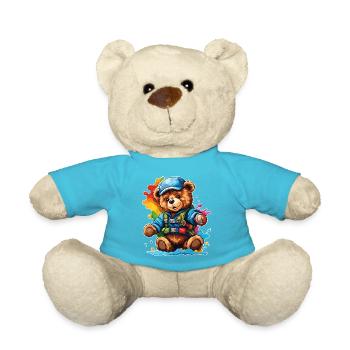 Teddybär / Kuscheltier / Stofftier / Geschenkidee - Teddy - Atollblau - Vorne