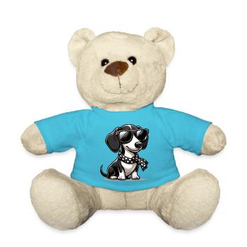 Chien teckel mignon - Nounours - bleu outremer - Devant