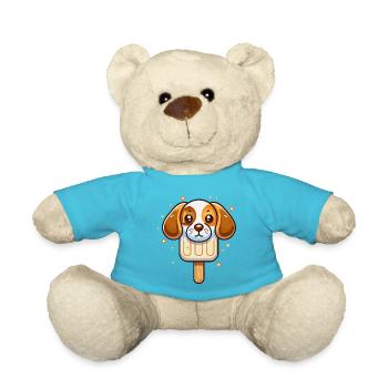 niedliches Beagle Hund-Eis-Motiv für den Sommer - Teddy - Atollblau - Vorne