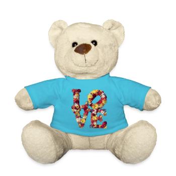 Love Floral Design - Teddy Bear - atoll blue - Front