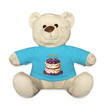 Geburtstagstorte - Teddy - Atollblau - Vorne