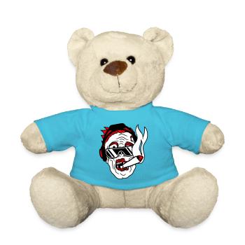 DJ Zombie Monster Horror Halloween Party Music - Teddy Bear - atoll blue - Front