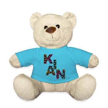 KIAN - Schöner Jungen Name mit Dinosaurier - Teddy - Atollblau - Vorne