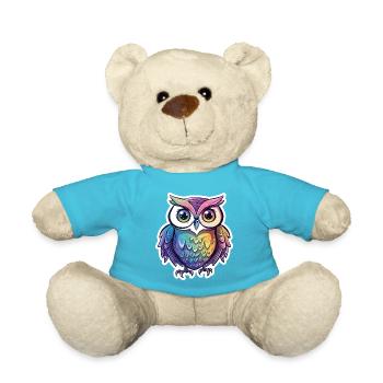 Niedliche Eule Kawaii Maskottchen - Teddy - Atollblau - Vorne