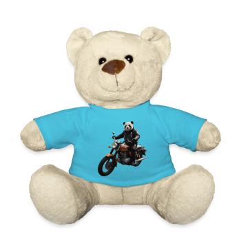 Biker Panda - Teddy - Atollblau - Vorne