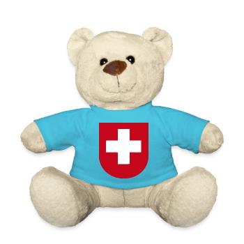 Swiss coat of arms: pride and tradition - Teddy Bear - atoll blue - Front