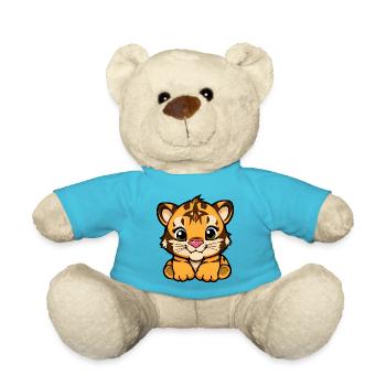 Entzückendes Cartoon-Kind Tiger - Teddy - Atollblau - Vorne