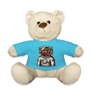 Astronaut mit Fischglashelm – Skurriles Weltraumde - Teddy - Atollblau - Vorne