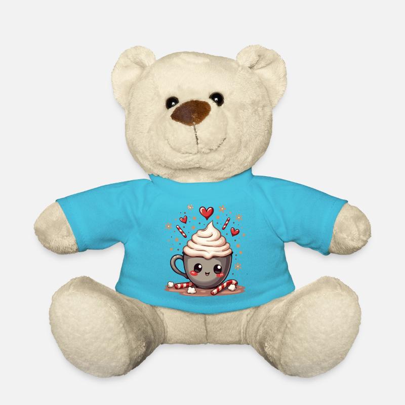 I love hot chocolate - Teddy Bear - atoll blue