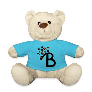 Letter b leopard print - Teddy Bear - atoll blue - Front