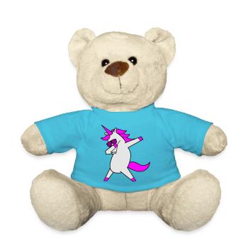 Dabbing Unicorn Cool - Teddy Bear - atoll blue - Front