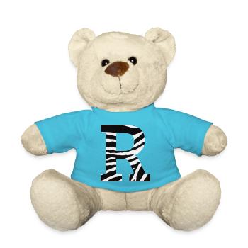 Letter r zebra - Teddy Bear - atoll blue - Front