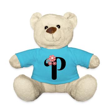 Buchstabe p Minimalistische Blumen - Teddy - Atollblau - Vorne
