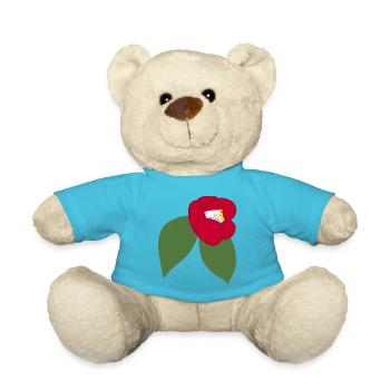 Elegante Rote Kamelienblüte Illustration1 - Teddy - Atollblau - Vorne