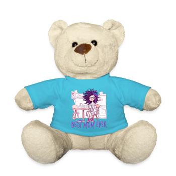 Caricature of a woman - Best Mom ever 2 - Teddy Bear - atoll blue - Front