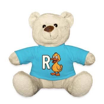 Pension Duck Retirement Grandpa Grandma - Teddy Bear - atoll blue - Front