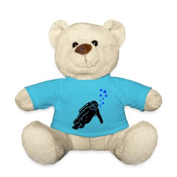 Diver Silhouette - Teddy Bear - atoll blue - Front