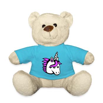 Licorne fille assez sympathique dessin animé cheval - Nounours - bleu outremer - Devant