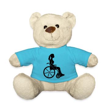 Wheelchair Woman - Teddy Bear - atoll blue - Front