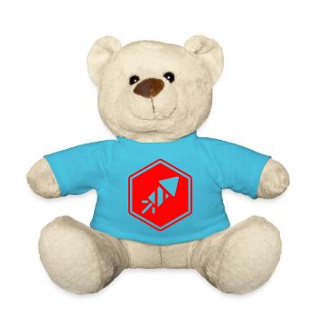 Abstract geometric pattern in red - Teddy Bear - atoll blue - Front