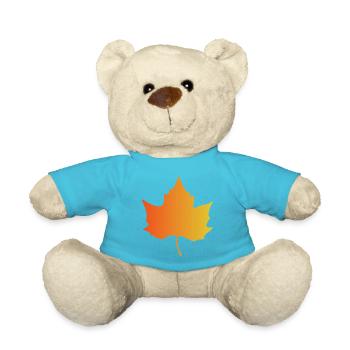 Autumn Gradient Maple Leaf - Teddy Bear - atoll blue - Front