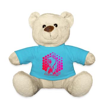 Simple Floorball Idee für Unihockey - Teddy - Atollblau - Vorne
