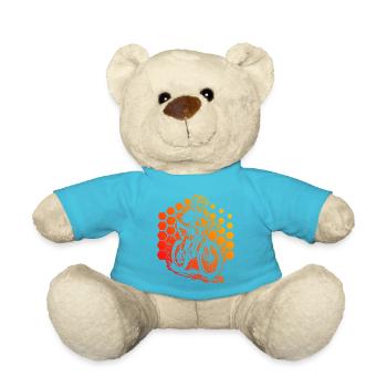 Modern mountain bike artwork - Teddy Bear - atoll blue - Front