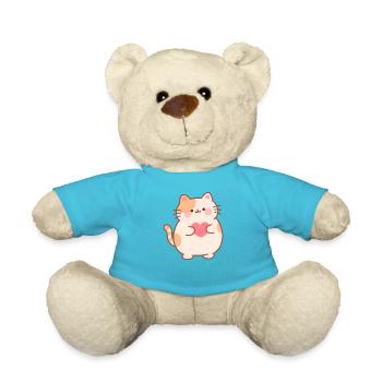 Petit Cœur Chat Câlin Design - Nounours - bleu outremer - Devant