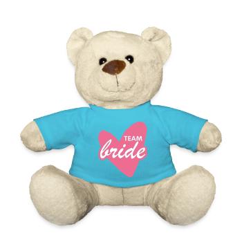 Team Bride Herz Logo Pink - Teddy - Atollblau - Vorne