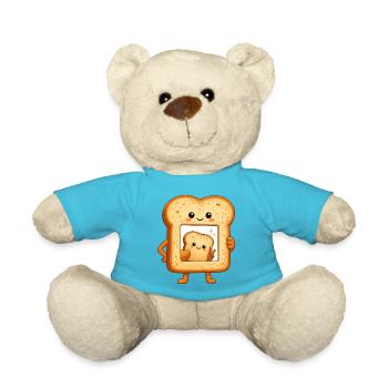 Motif du duo de toast kawaï - Nounours - bleu outremer - Devant