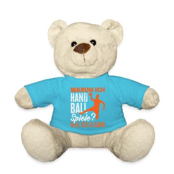 Handball Handballer Handball Trainer Fan Geschenk - Teddy - Atollblau - Vorne