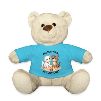 Katzen Strand Krabbe Spruch - Teddy - Atollblau - Vorne