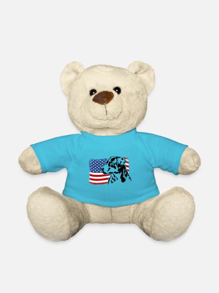 Appenzeller Sennenhund US Amerika Fahne Wilsigns - Teddy - Atollblau