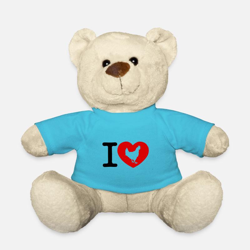 i love chicken - Teddy Bear - atoll blue