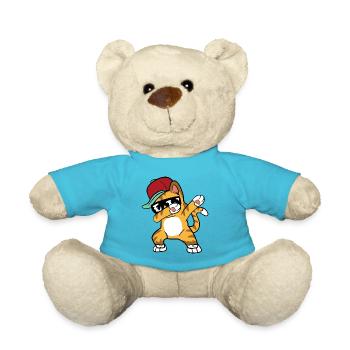 Dabbing dab cat - Teddy Bear - atoll blue - Front