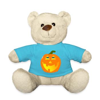 Ukrainer Halloween Ukraine-Kürbis Geschenk - Teddy - Atollblau - Vorne