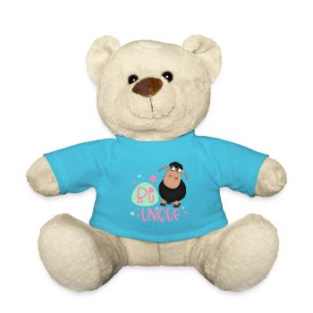 schwarzes Schaf: Sei einzigartig - unique Schaf - Teddy - Atollblau - Vorne