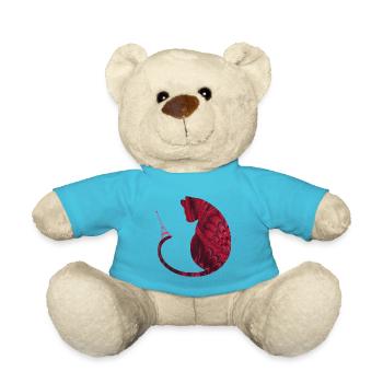 katze mit eiffelturm e 68 - Teddy - Atollblau - Vorne