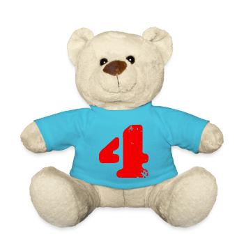 4 Zahl Symbol - Teddy - Atollblau - Vorne