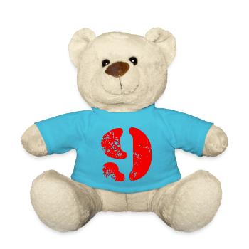 9 Number Symbol - Teddy Bear - atoll blue - Front