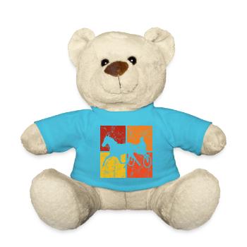 Trotter courses de trot dans un style rétro ou vintage - Nounours - bleu outremer - Devant