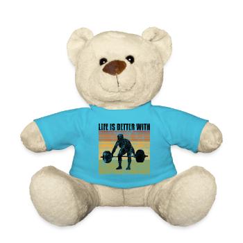 life is better with bodybuilding GYM Bodybuilder - Teddy - Atollblau - Vorne