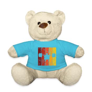Bodybuilding Bodybuilder GYM Fitnessstudio Retro - Teddy - Atollblau - Vorne